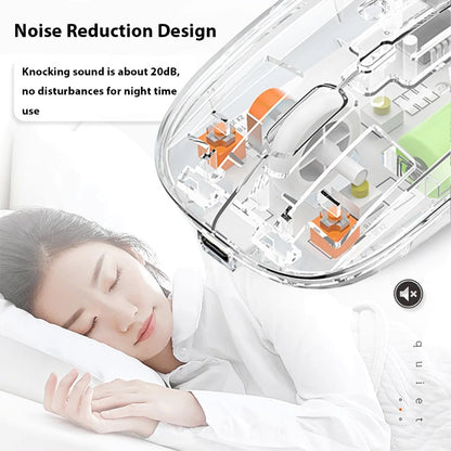 Transparent Dual-Mode Wireless Bluetooth 5.2 Mouse Rechargeable Silent Click Mouse with 3-Level DPI, Type-C Charging and Battery Display for Laptop, MacBook, PC